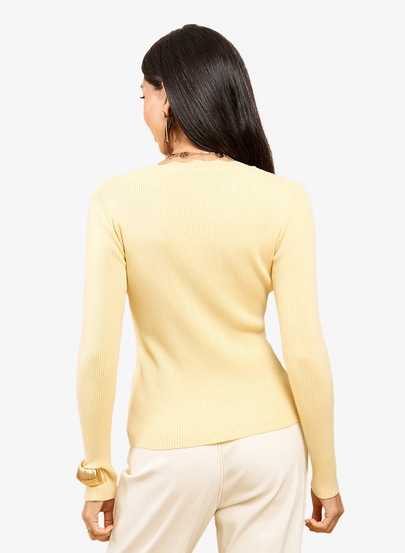 Little Mistress Lemon Scallop Cardi - Image 2